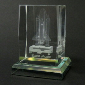 3Dクリスタル スペースシャトル スクエア型 ガラス オブジェ ペーパーウェイト 誕生日 クリスマス プレゼント ギフト 120-629