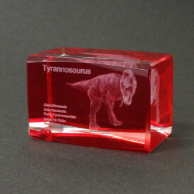 3Dクリスタル(M) ティラノサウルス レッド ガラス オブジェ ペーパーウェイト 恐竜 誕生日 クリスマス プレゼント ギフト 120-688
