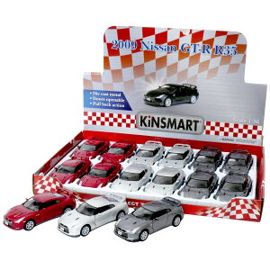 KiNSMART �L���X�}�[�g �v���o�b�N�~�j�J�[ 1/36 2009 ���Y�X�J�C���C�� GT-R R35 3�F�A�\�[�g 12����BOX �a���� �N���X�}�X �v���[���g �M�t�g ���b�s���O�� 201-601