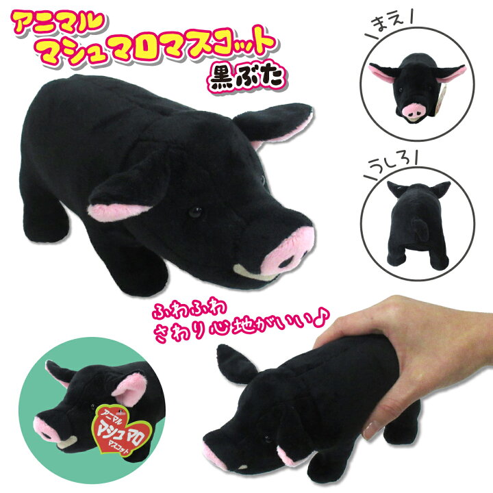 楽天市場】マシュマロマスコット 黒ブタ ぬいぐるみ かわいい 人形 