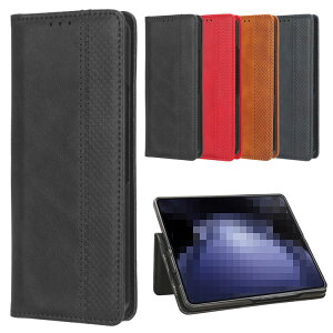 Galaxy Z Fold7 ケース 格子模様 手帳型 かわいい カバー 折りたたみ型 PUレザー 背面ケース ハードケース スタンド機能 シンプルサムスン ギャラクシー Z フォールド7 保護ケース カワイイ カラ