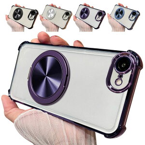 iPhone16e クリア ケース カメラ保護あり カバー メッキ TPU 透明 分離型スマホリング付き ソフトケース 角 保護 コーナーバンパー ストラップ穴 かわいい レディース Apple アップル アイフォン 1