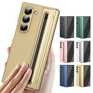 Galaxy Z Fold7 �P�[�X �J�o�[ �܂肽���݌^ �����K���X�t�B�����t�� �����K���X+�v���X�`�b�N ���b�L PU���U�[ �y�����[ �O�ʋ����K���X �n�[�h�P�[�X �V���v�� ���� ������ Samsung �T���X�� �M
