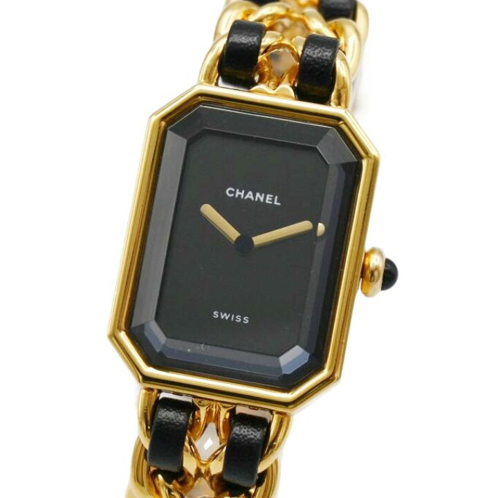 楽天市場】CHANEL シャネル プルミエールS H0001 黒文字盤 GP 革  