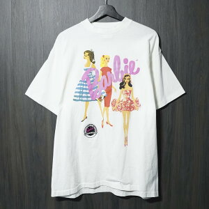 90s VINTAGE TEE Barbie 35th Anniversary Barbie XL �o�[�r�[ ���� T�V���c �z���C�g