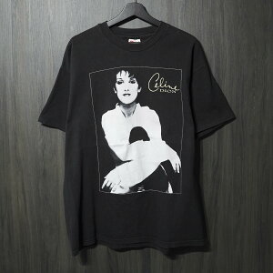 VINTAGE TEE Celine Dion  Falling Into You  Hanes XL �Z���[�k�E�f�B�I ����T�V���c �u���b�N