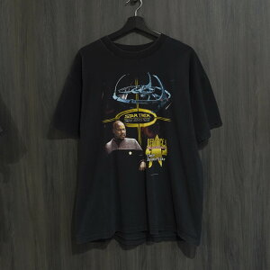 90S VINTAGE TEE Star Trek Captain Benjamin Sisko Screen Stars XL �X�^�[�E�g���b�N ����T�V���c �u���b�N