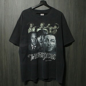90s VINTAGE TEE The Three Stooge Movie Promo Tee HYLAND XL �O�΂��叫 ����T�V���c �u���b�N