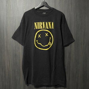 90s VINTAGE Nirvana  Smile  giant XL �j�����@�[�i ����T�V���c �u���b�N