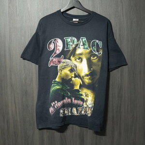 90s VINTAGE TEE 2Pac California Love Boot  FOTL XL 2�p�b�N ����T�V���c �u���b�N