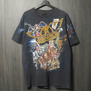 90S VINTAGE TEE Aerosmith  Toys in the Attic 3rd Album  CutTag Fits XL �G�A���X�~�X ����T�V���c �u���b�N