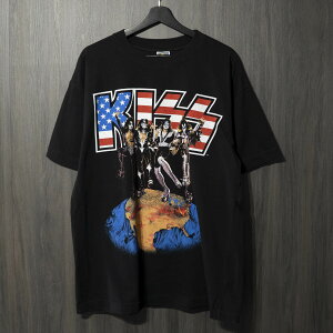 90s VINTAGE TEE Kiss  1996 World Tour  Cotton Deluxe XL ���� T�V���c �u���b�N