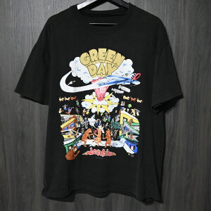 90s VINTAGE TEE GreenDay  Dookie Tour 1994 Backstage Pass  CutTag Fits XL �O���[���E�f�C ���� T�V���c �u���b�N