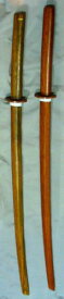 自然木製 木刀 100cm 茶色　鍔付き