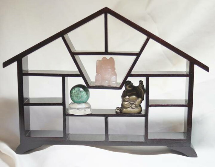 楽天市場】木製 珍品棚 茶架 家型 小サイズ : 天宝堂