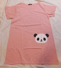 パンダ チュニック Tシャツ 半袖 レディース TPA006-1B ピンク