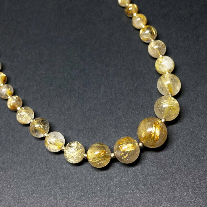 楽天市場】タイチンルチルネックレス金糸水晶ルチルクォーツ約50cm 