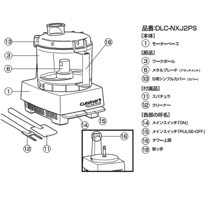 楽天市場】DLC-NXJ2PS クイジナートフードプロセッサー（大型 4.2L  