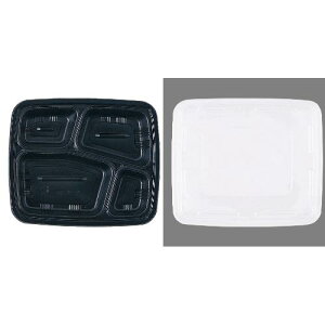 ワンウェイ 耐熱お弁当容器 T-25 黒 (蓋付・50セット入)/業務用/新品/小物送料対象商品