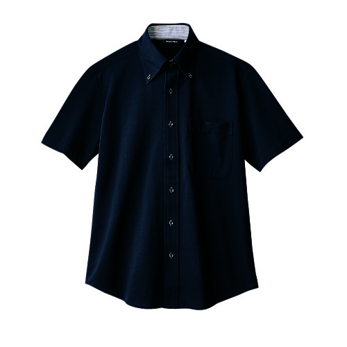 【SALE／93%OFF】 ニットシャツ 兼用 半袖 ZK2712-1CB 新品 無料サンプルOK 黒 業務用 小物送料対象商品