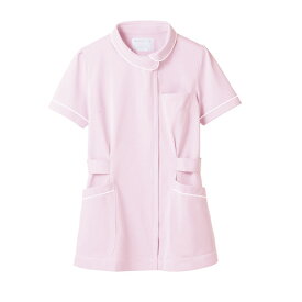 ナースジャケット 半袖 ピンク/白 レディス 73-1484/プロ用/新品/小物送料対象商品