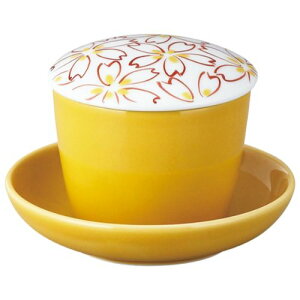 桜づくし山吹釉蒸し碗/業務用/新品/小物送料対象商品