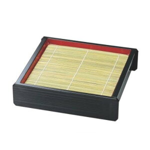 【お得なセット商品】 線筋角ざる黒内朱(底板付) 竹スセット/業務用/新品/小物送料対象商品