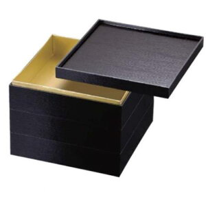 お重箱 7.0寸Vカット紙重 黒潮(内金紙) 3段/業務用/新品/小物送料対象商品