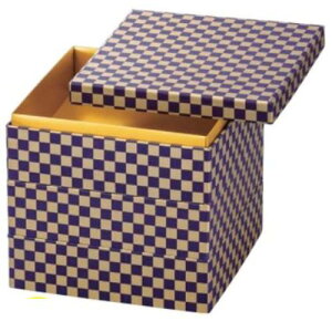 お重箱 6.5寸 和紙重 紫紺金市松(内金紙)3段/業務用/新品/小物送料対象商品