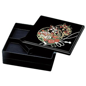 お重箱 尺0寸 オードブル 黒 花御所車 2段/業務用/新品/小物送料対象商品