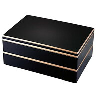 お重箱 尺0寸 長手W校倉重 黒渕金 2段/業務用/新品/小物送料対象商品