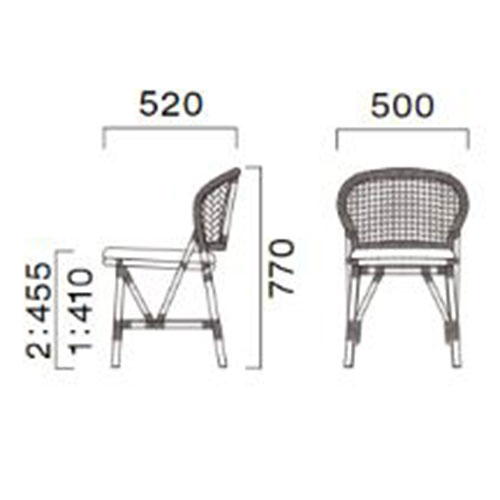 割引 洋風椅子 GRETEグレーテイス1幅500×奥行520×高さ770、座面高さ