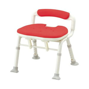 安寿 コンパクト折りたたみシャワーベンチ IC 骨盤サポートタイプ/【536-382 レッド】×1組/業務用/新品/送料無料