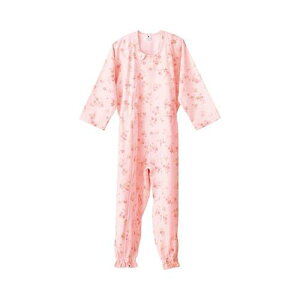介護つなぎ服(前開き) L/【403420 パープル/さくら柄】×1組/業務用/新品/小物送料対象商品