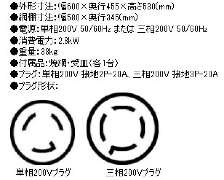 楽天市場】ニチワ 電気サラマンダー 卓上タイプ ESB-600N 幅600×奥行 