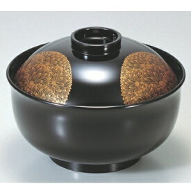 煮物椀 4.5寸リリー椀黒輪菊 漆器 高さ66 直径:135/業務用/新品/小物送料対象商品/テンポス