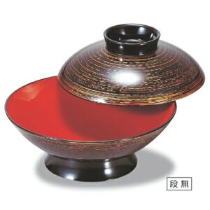 煮物椀 御殿型煮物椀茶金かすり内朱 SH塗 漆器/業務用/新品/小物送料対象商品