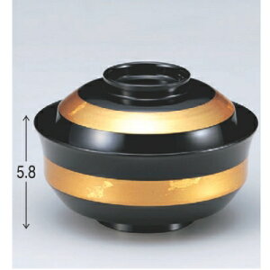 小吸椀 4.2寸天竜寺椀黒金箔帯 SH塗 漆器 高さ58 直径:126/業務用/新品/小物送料対象商品