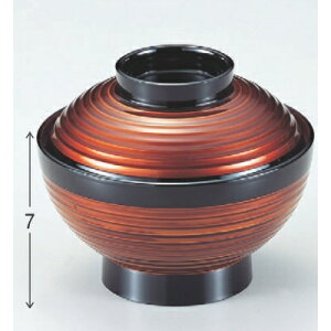 小吸椀 4.2寸平筋椀茶金帯内朱 漆器 高さ70 直径:127/業務用/新品/小物送料対象商品