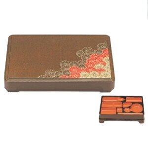 弁当箱 尺5寸徳川箱膳重厚型梨地野菊(D.X仕切付) 幅460 奥行330 高さ75/業務用/新品/小物送料対象商品