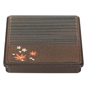 弁当箱 尺1寸角千筋弁当梨地春秋(朱天黒仕切付) 幅323 奥行323 高さ61/業務用/新品/小物送料対象商品