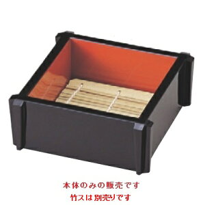 そば器 【井戸渕セイロ外黒内朱(底板付)本体】 幅120 奥行120 高さ50 【業務用食器】/小物送料対象商品