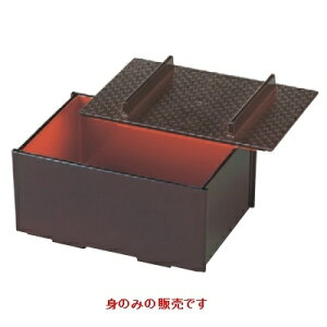 柳川 柳川丼重(底板付)溜内朱塗身 幅190 奥行132 高さ108/業務用/新品/小物送料対象商品