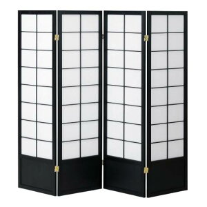 【KOEKI】和風衝立4連 JP-S150-4(BK)/新品/送料無料