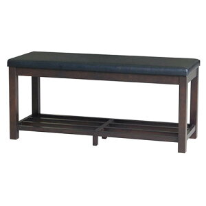 業務用椅子【即納可】和風棚付き長ベンチ W1000 ダークブラウン色 幅1000×奥行370×高さ450(mm)/業務用家具/送料無料/テンポス