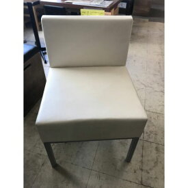 【中古】洋風イス 白レザー 脚スチール 幅520×奥行520×高さ850 【送料無料】【業務用】【飲食店 店舗 厨房機器 イス 業務用イス】