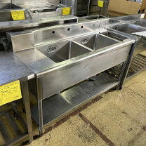 楽天市場】中古 業務用 二槽シンク（素材（キッチン用品）ステンレス 