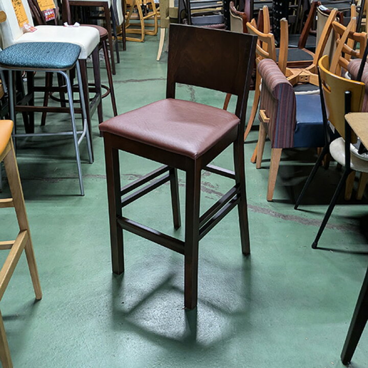 楽天市場】【中古】洋風カウンターイス ブラウン 座ブラウンレザー 幅 
