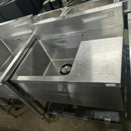 【中古】一槽シンク 台付き BGあり 幅850×奥行600×高さ790 【送料別途見積】【業務用】【飲食店 店舗 …
