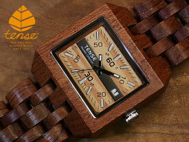 テンス 【tense】 日本公式ショップ 木製腕時計 メンズ ウォッチ カンヴァスモデル No.243 アフリカンローズウッド ギフトにも隠れた人気を誇る 天然木の木目が美しい 軽量 木製 腕時計 【日本総輸入元のメンテナンス保証付】